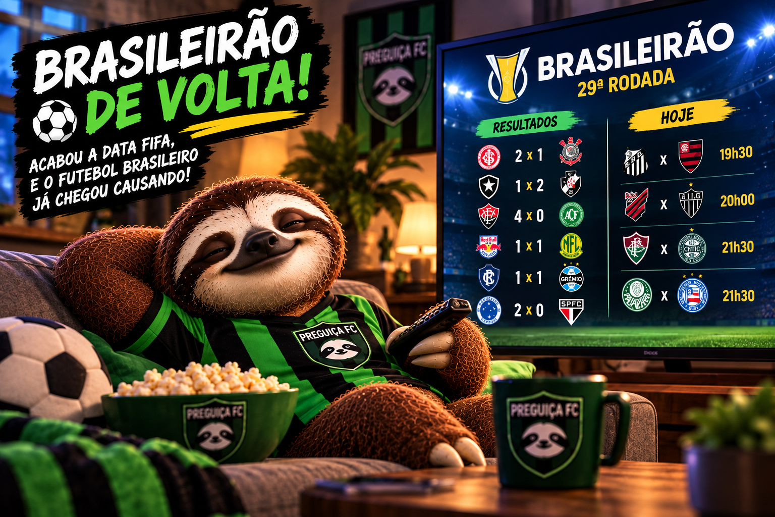 Preguiça FC acompanha a volta do Brasileirão após a Data FIFA