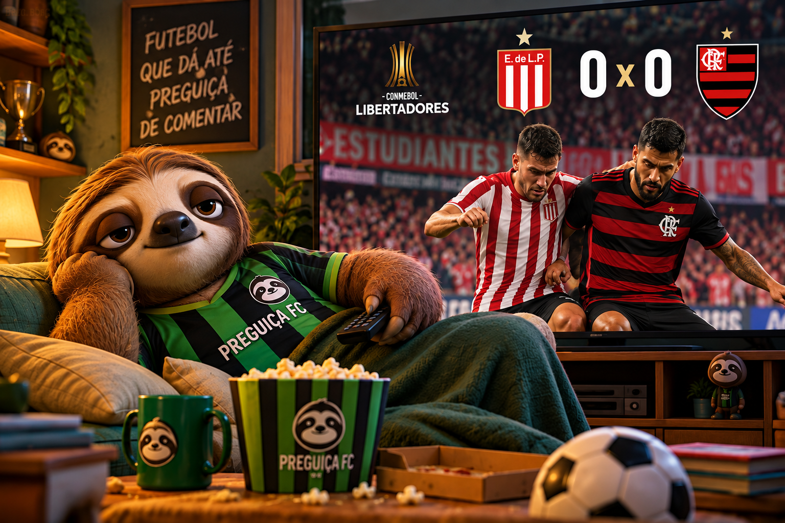 Preguiça FC acompanha o empate por 0 a 0 entre Flamengo e Estudiantes pela semifinal da Libertadores